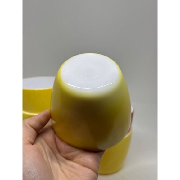 VTG Hazel Atlas Apple Bottoms Glasses Set of 6 | Yellow-Red Ombre 2.5" Tumblers - Picture 4 of 5